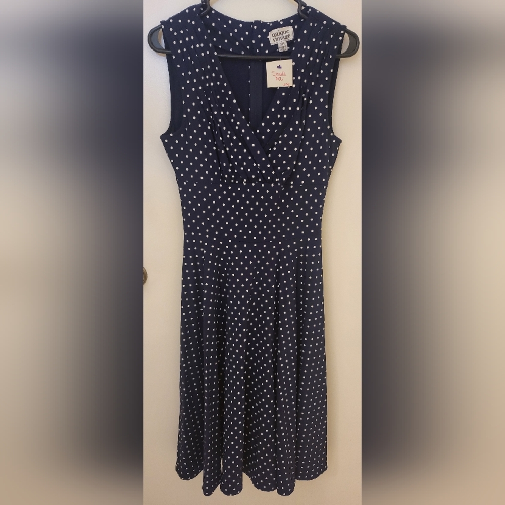 Unique Vintage Polkadot Retro Dress Size Small